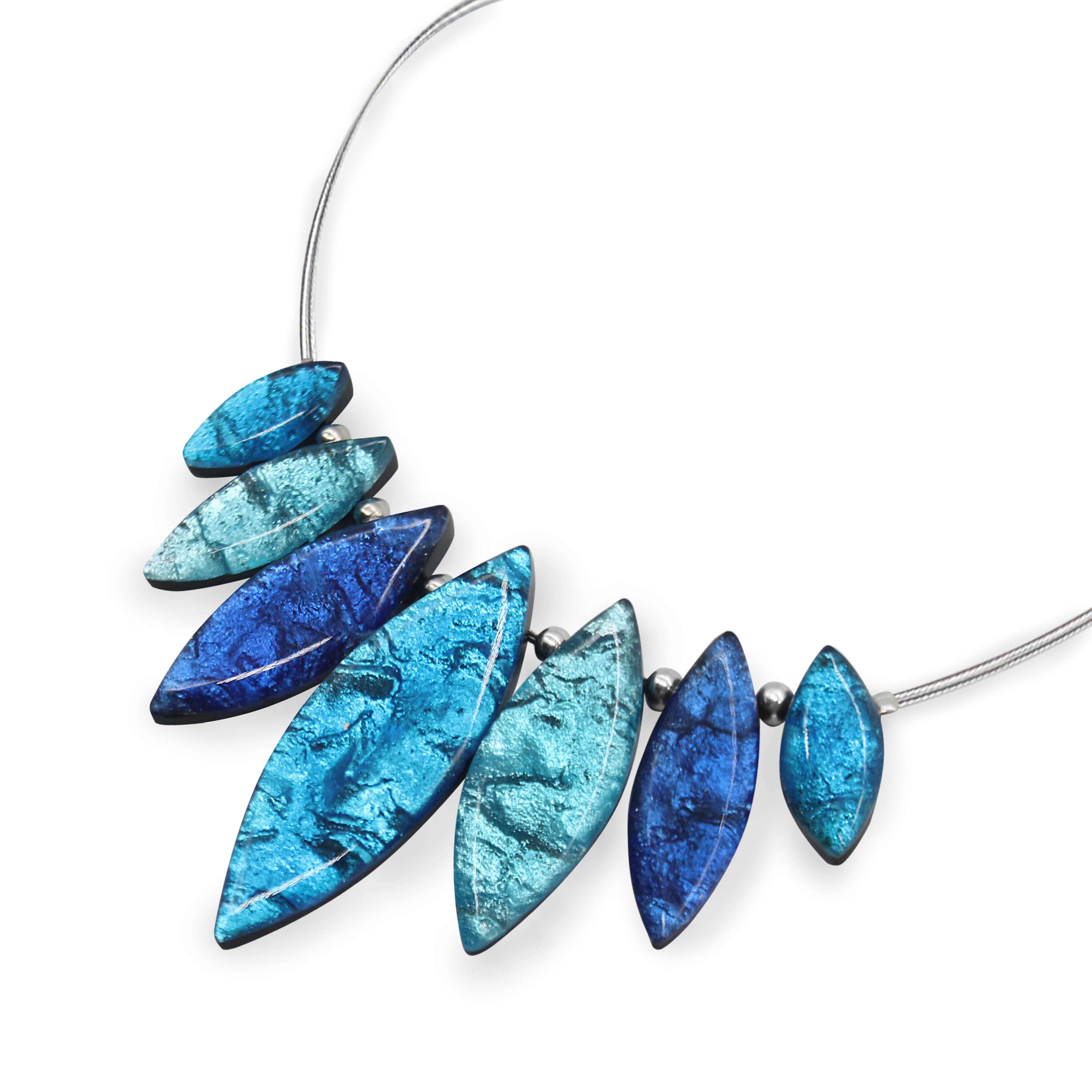 Turquoise Aztec Leaf Shiny Necklace