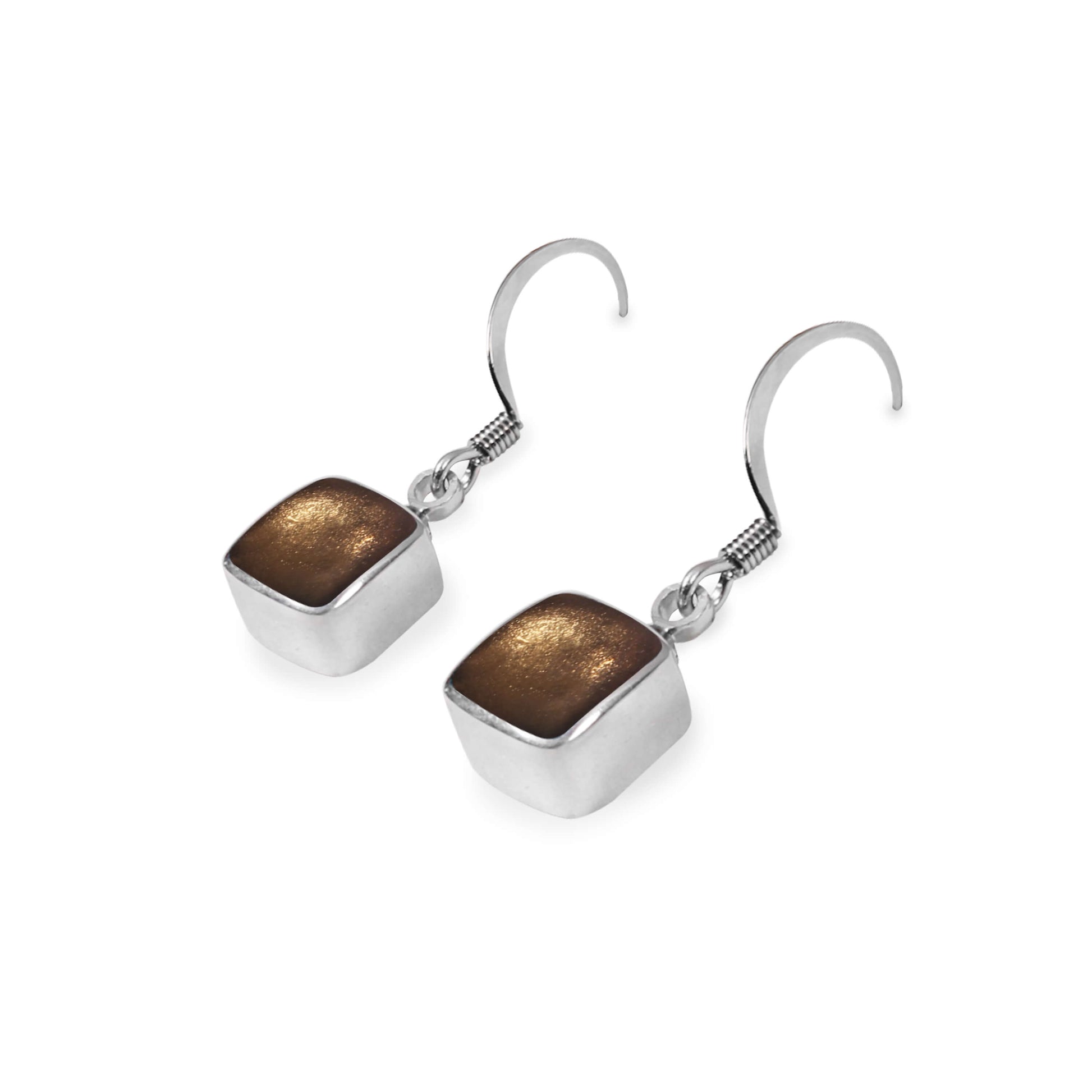 Metallics Aluminium Squares Shiny Small Fish Hook Earrings – The Jewellery  Stop