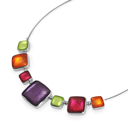 Sherbet Aluminium Squares Shiny Classic Necklace