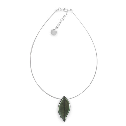 Pear Skeletal Leaf Shiny Pendant