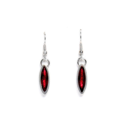 Raspberry Bamboo Shoot Shiny Fish Hook Earrings