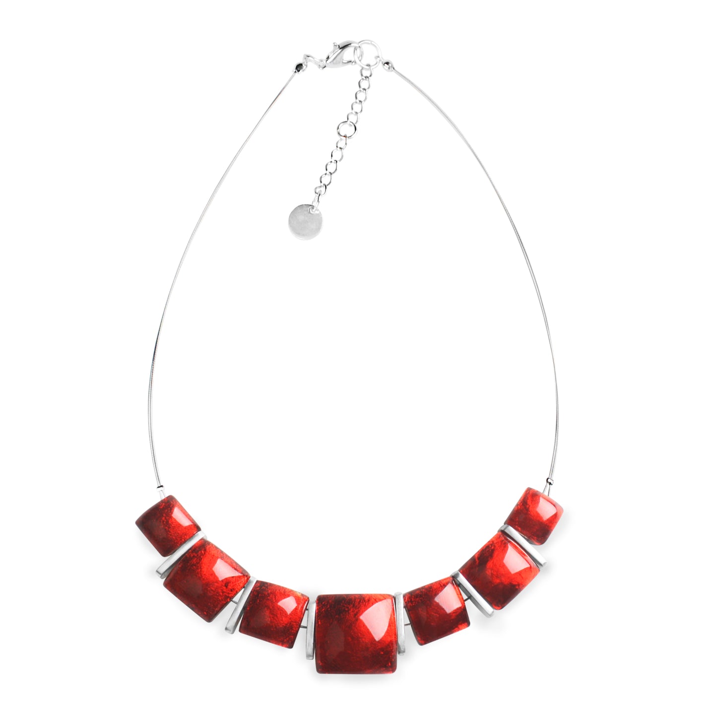 Scarlet Antique Square Shiny Necklace