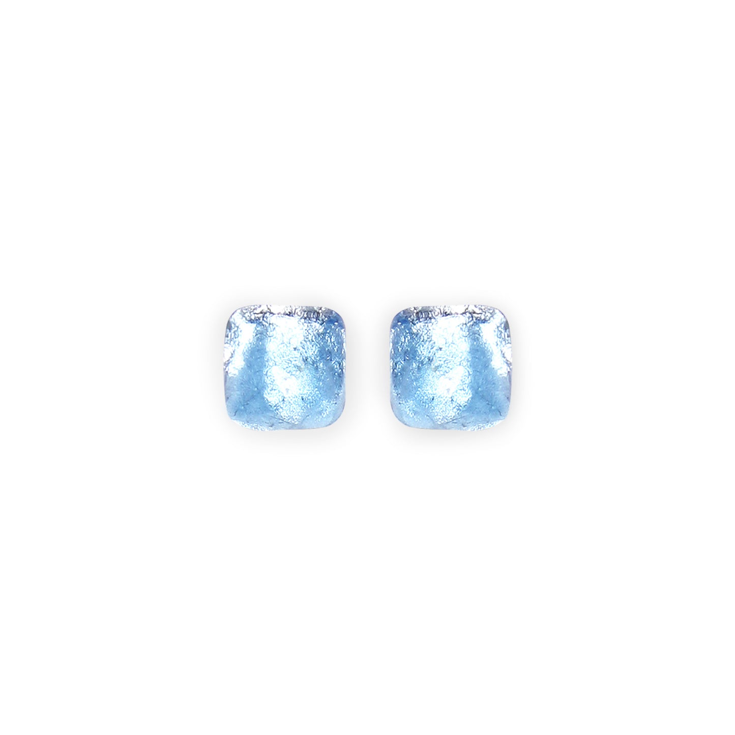 Sky Antique Square Shiny Small Stud Earrings