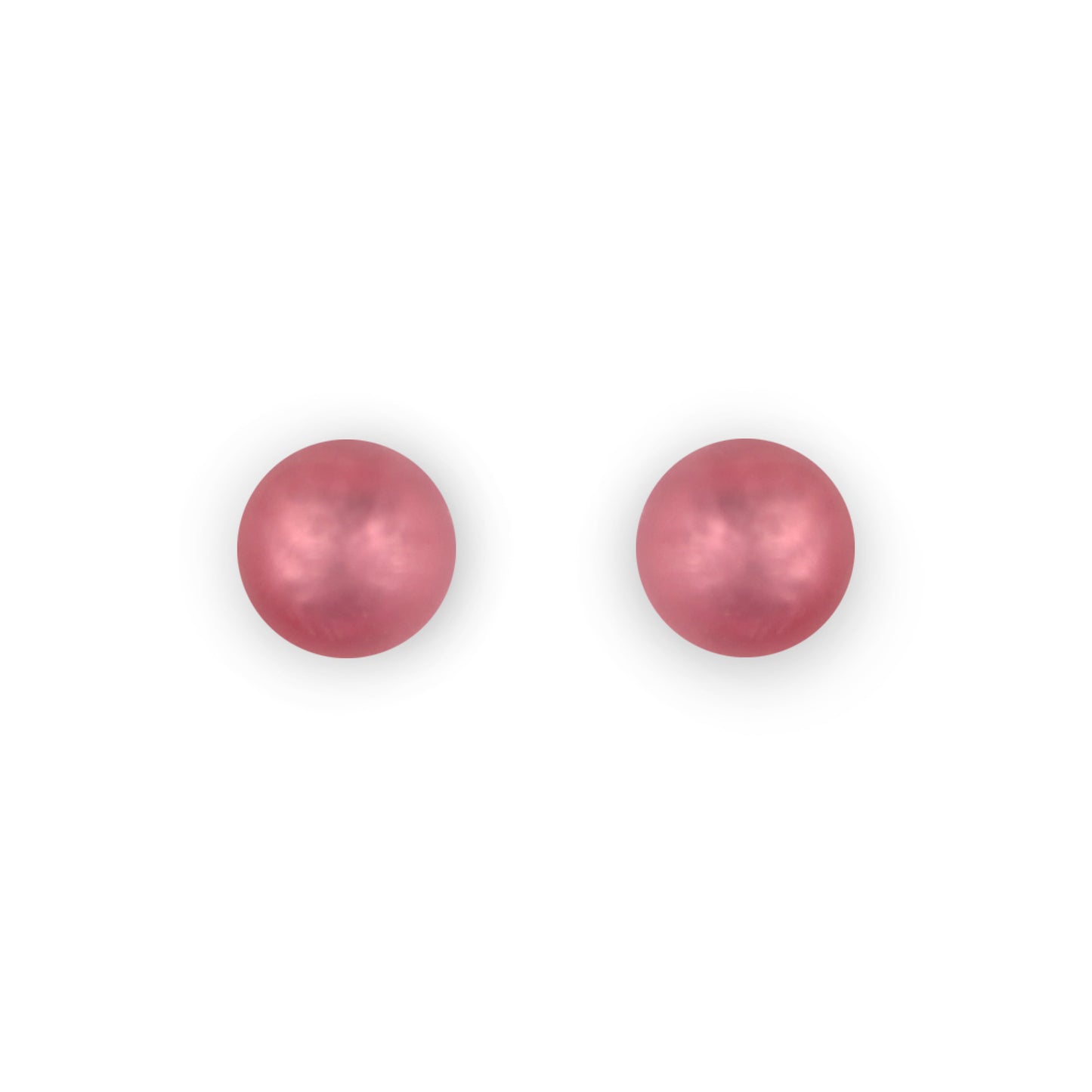 Coral Cabouchon Matte Small Stud Earrings