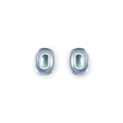 Arctic Retro Ovals Matte Stud Earrings