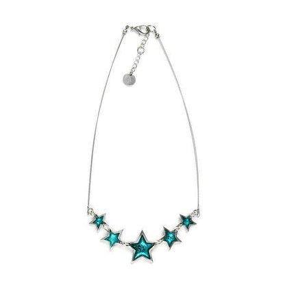Teal Pewter Star Necklace