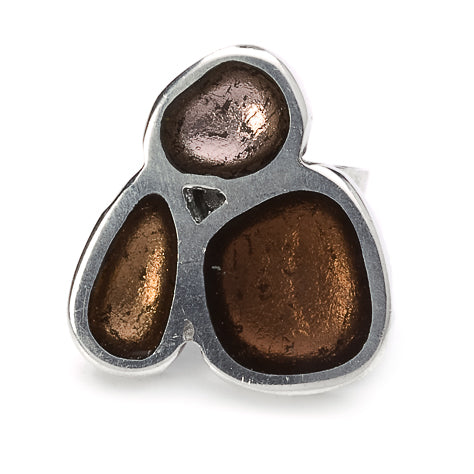 Brown Pewter Pebble Ring