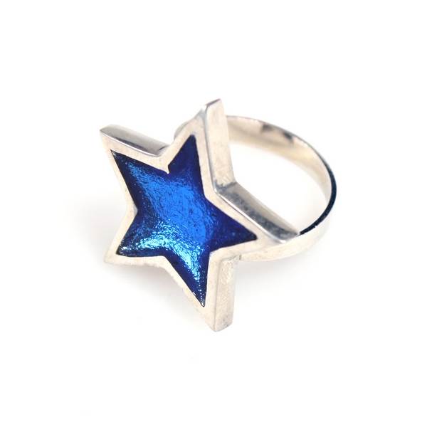 Azure Pewter Star Ring