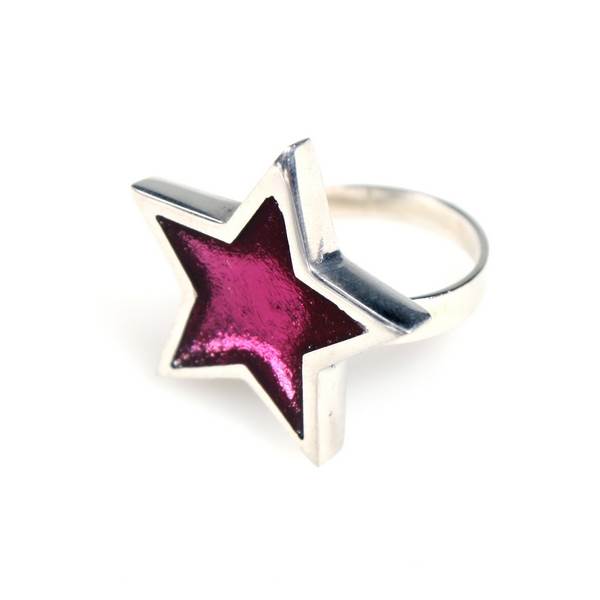 Pink Pewter Star Ring