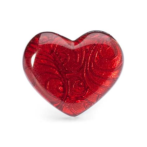 Red Peacock Heart Ring