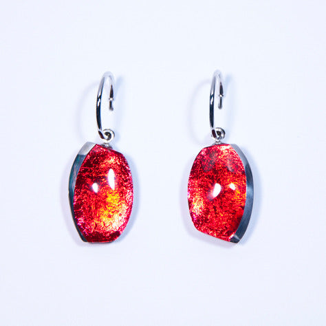 Red Bridge Creole Earrings