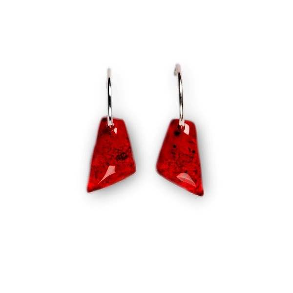 Red Cleopatra Creole Earrings