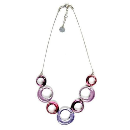 Violet Hollow Circles Necklace
