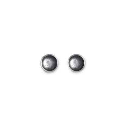 Black Metal Buttons Small Stud Earrings