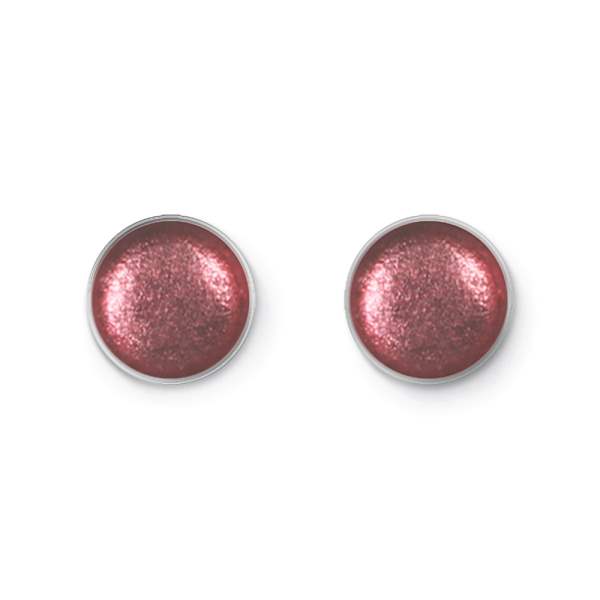 Blush Metal Buttons Large Stud Earrings