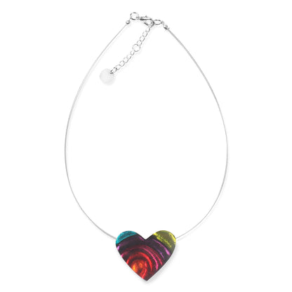 Rainbow Heart Swirl pendant