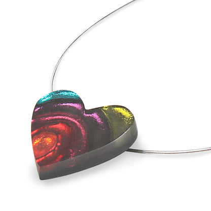 Rainbow Heart Swirl pendant