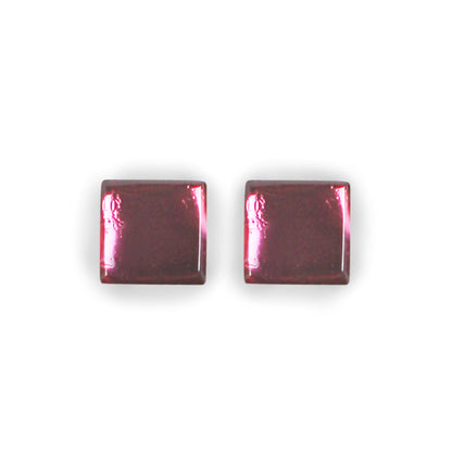 Blackberry Square Buttons Stud Earrings
