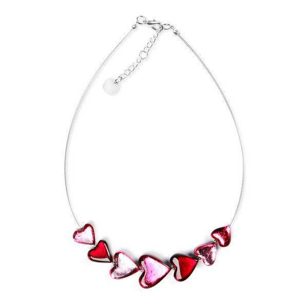 Raspberry Heart Trail Necklace