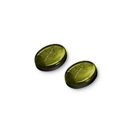 Olive Curved Ovals Stud Earrings
