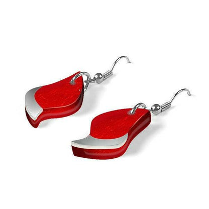 Red Flame Shell Fish Hook Earrings