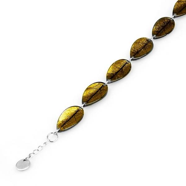 Olive Curved Leaf Bracelet