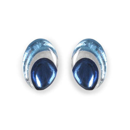 Denim Oval Swirl Clip Earrings