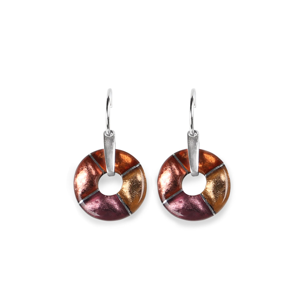 Apricot Catherine Wheel Creole Earrings
